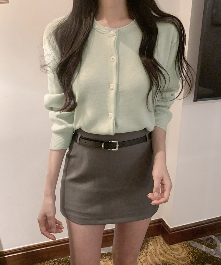 【ベルト付き】ロエルミニスカートパンツ GRAY