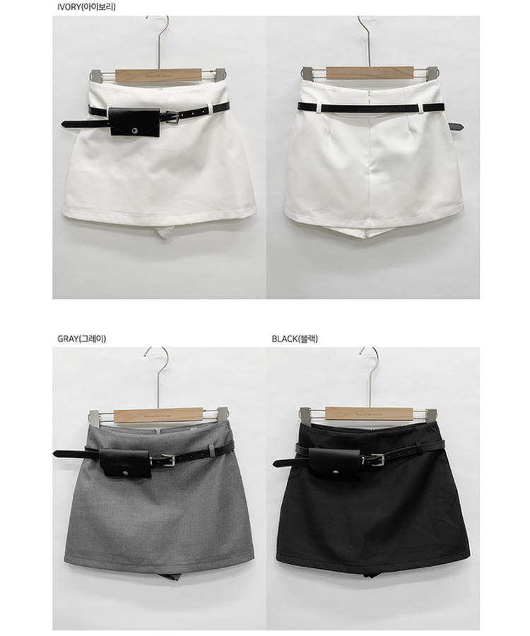 【ベルト付き】ロエルミニスカートパンツ