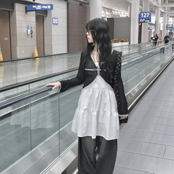 ドットビッグトートショルダーバッグ BLACK