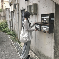 ドットビッグトートショルダーバッグ WHITE