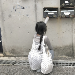 ドットビッグトートショルダーバッグ WHITE