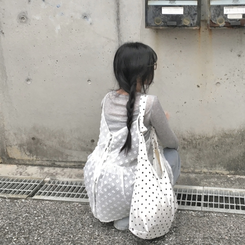 ドットビッグトートショルダーバッグ WHITE