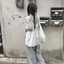 ドットビッグトートショルダーバッグ WHITE