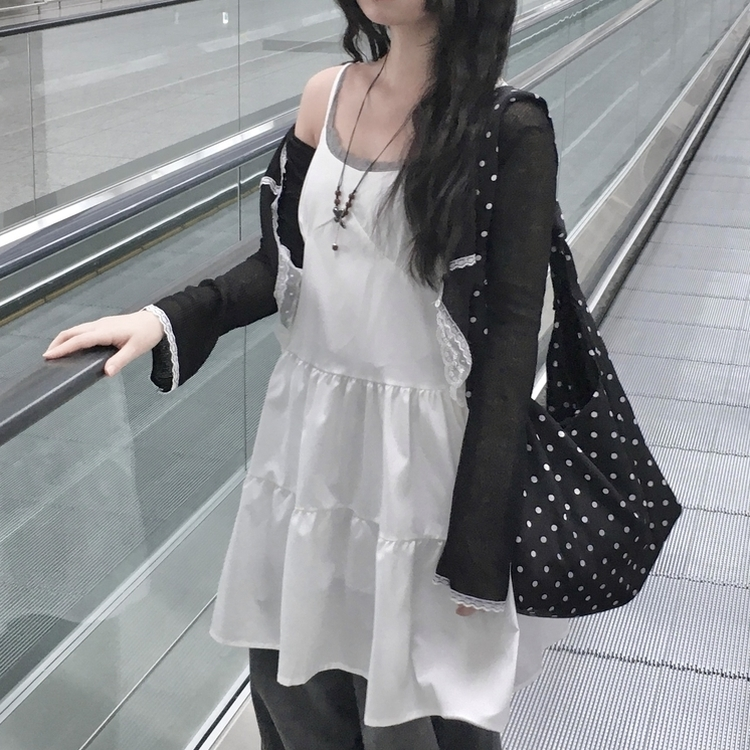 ドットビッグトートショルダーバッグ BLACK