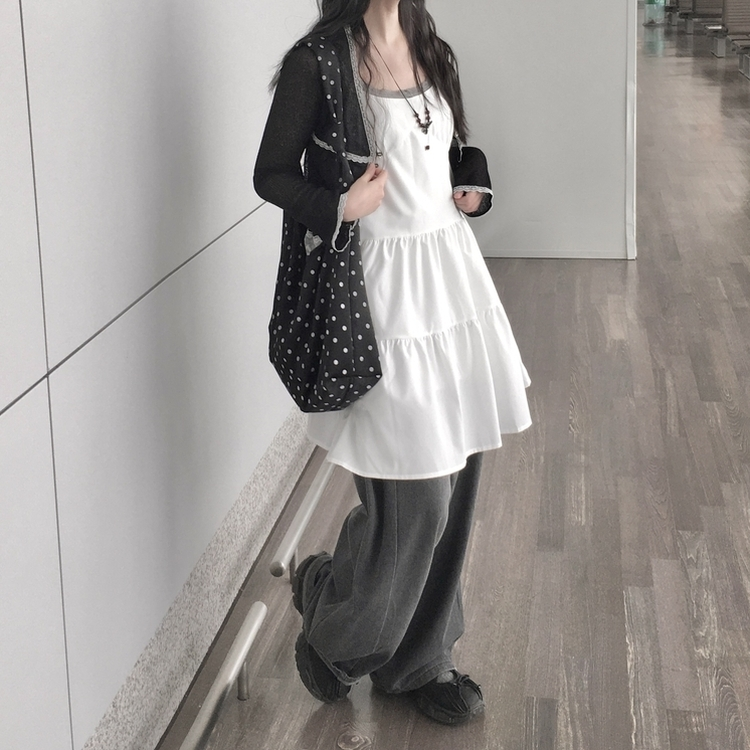 ドットビッグトートショルダーバッグ BLACK