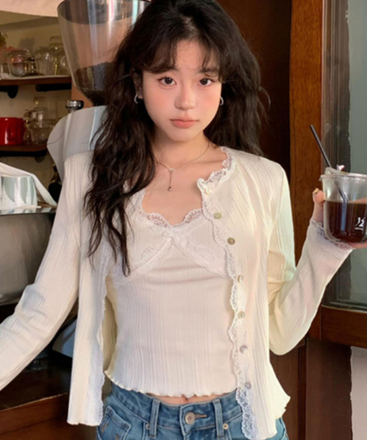 레이스 나시 가디건 세트