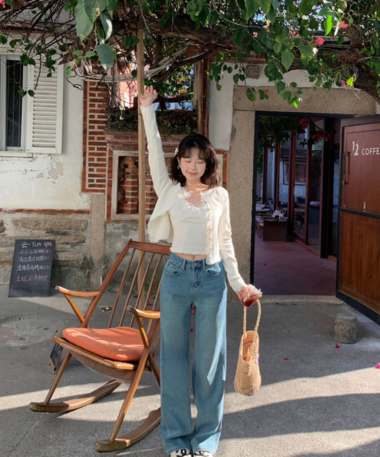 레이스 나시 가디건 세트