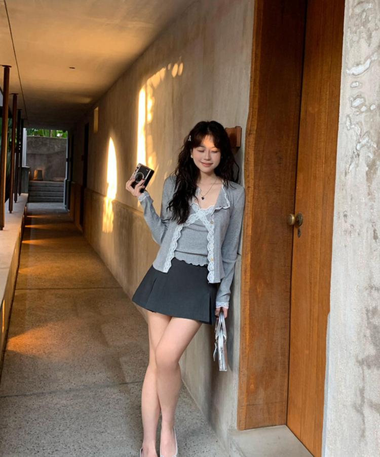 레이스 나시 가디건 세트