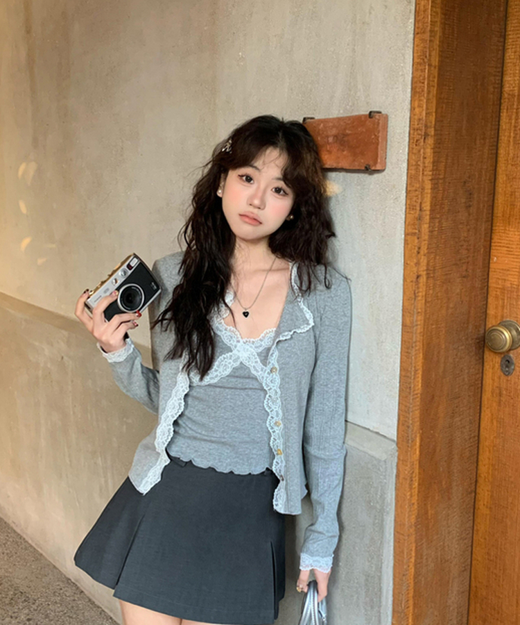 레이스 나시 가디건 세트