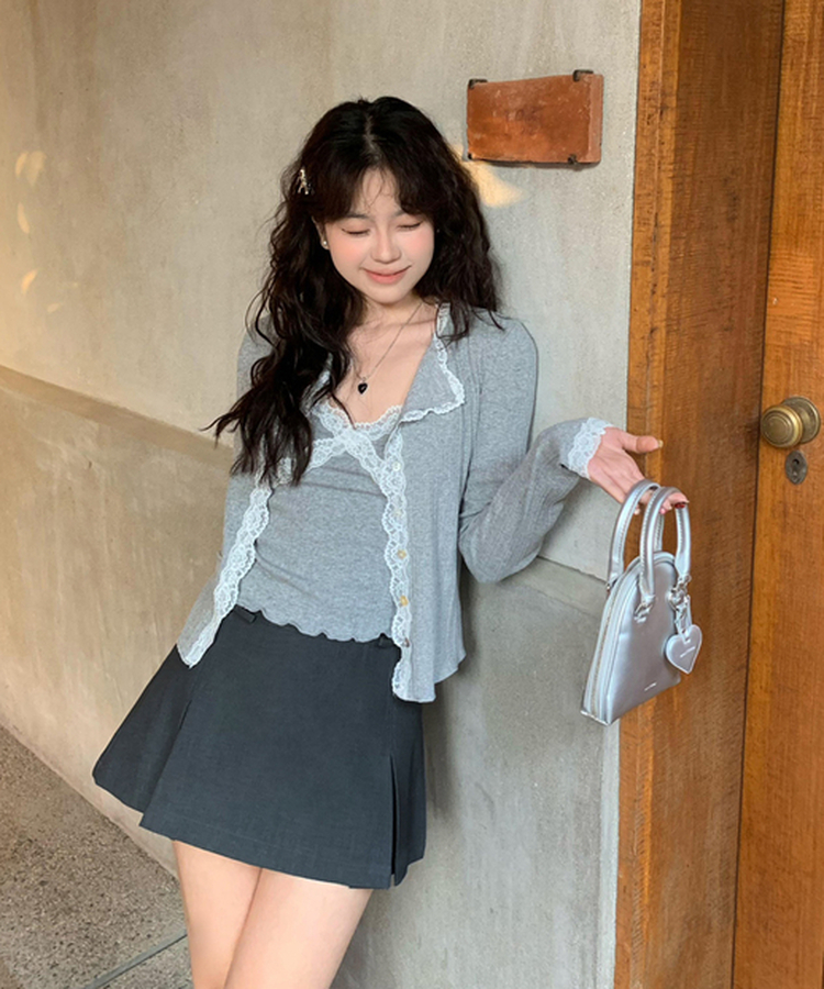 레이스 나시 가디건 세트