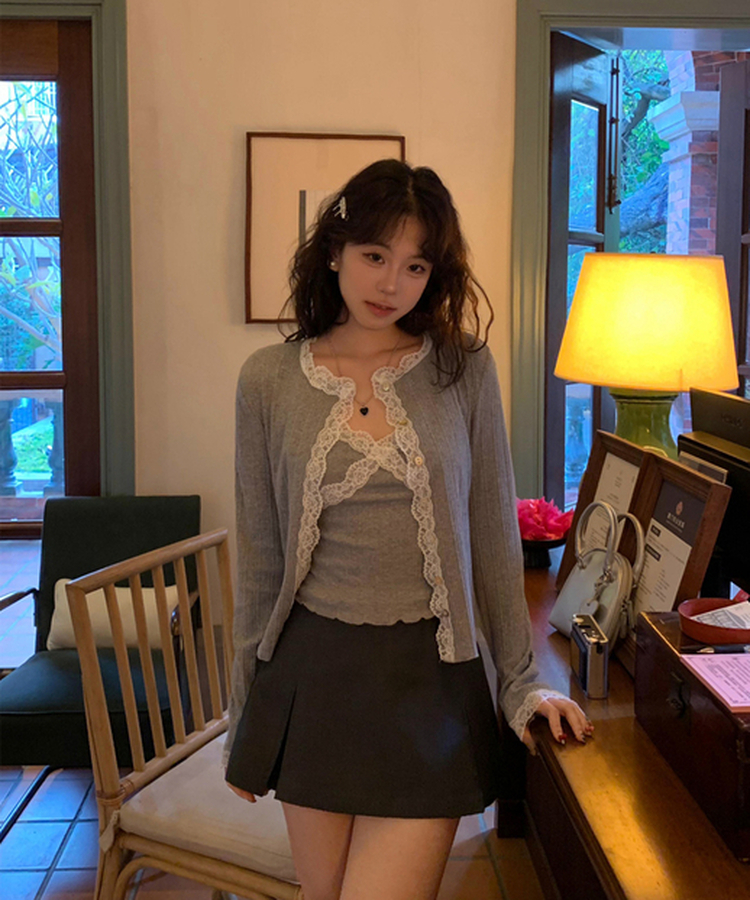 레이스 나시 가디건 세트