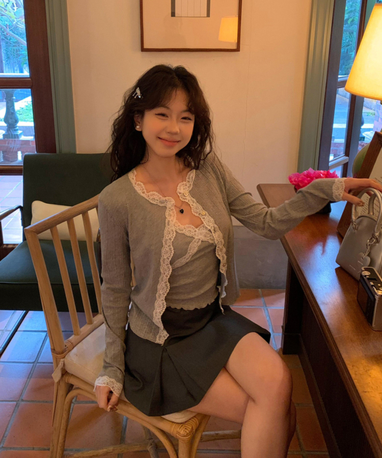 레이스 나시 가디건 세트