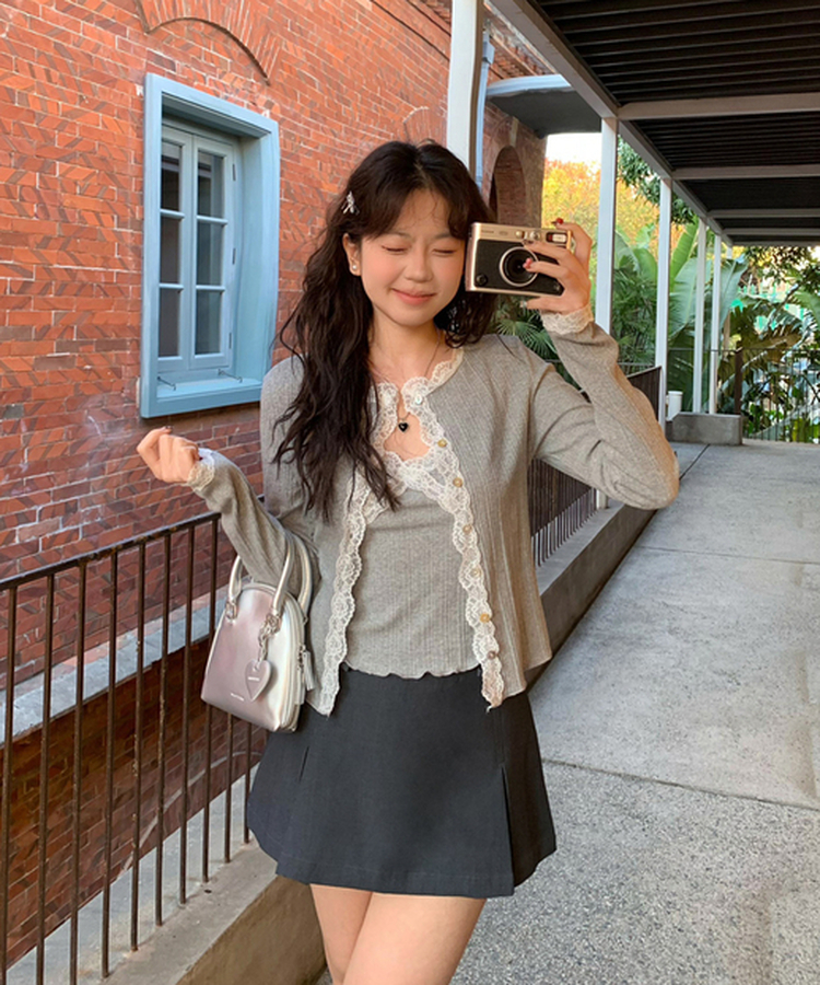 레이스 나시 가디건 세트