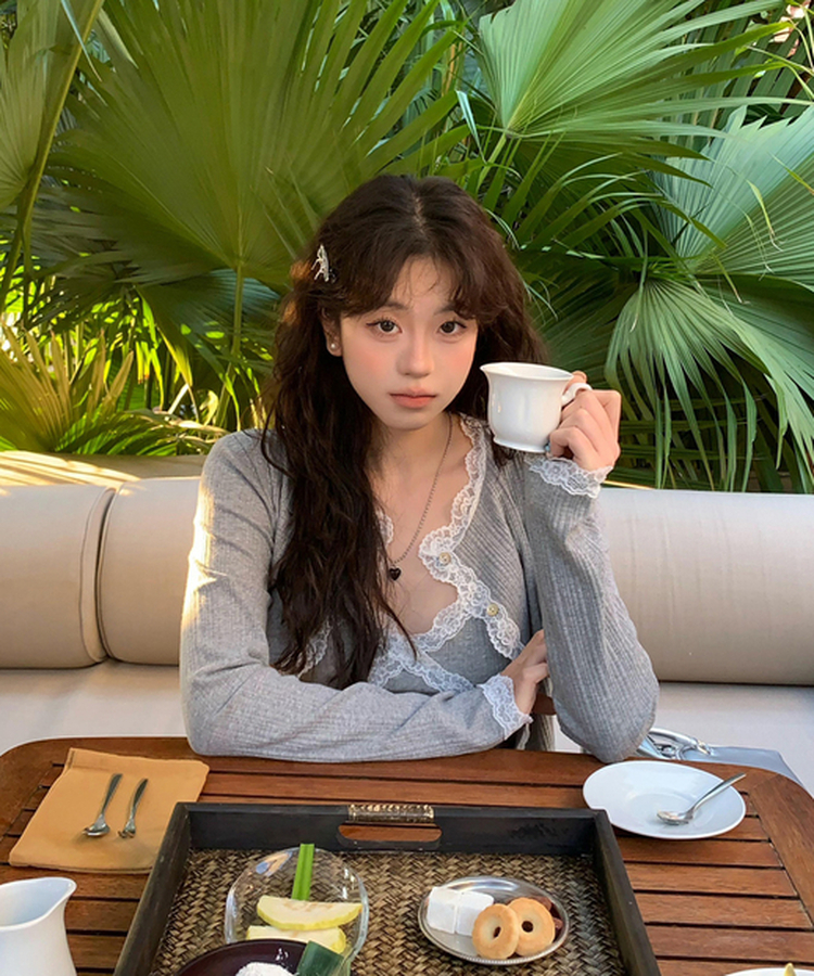 레이스 나시 가디건 세트