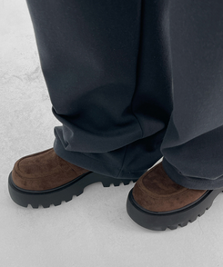 プラットフォームレザーローファー BROWN