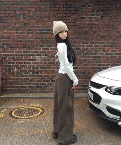 ワイド 【丈別】3WAYコットンサイドスナップパンツ BROWN