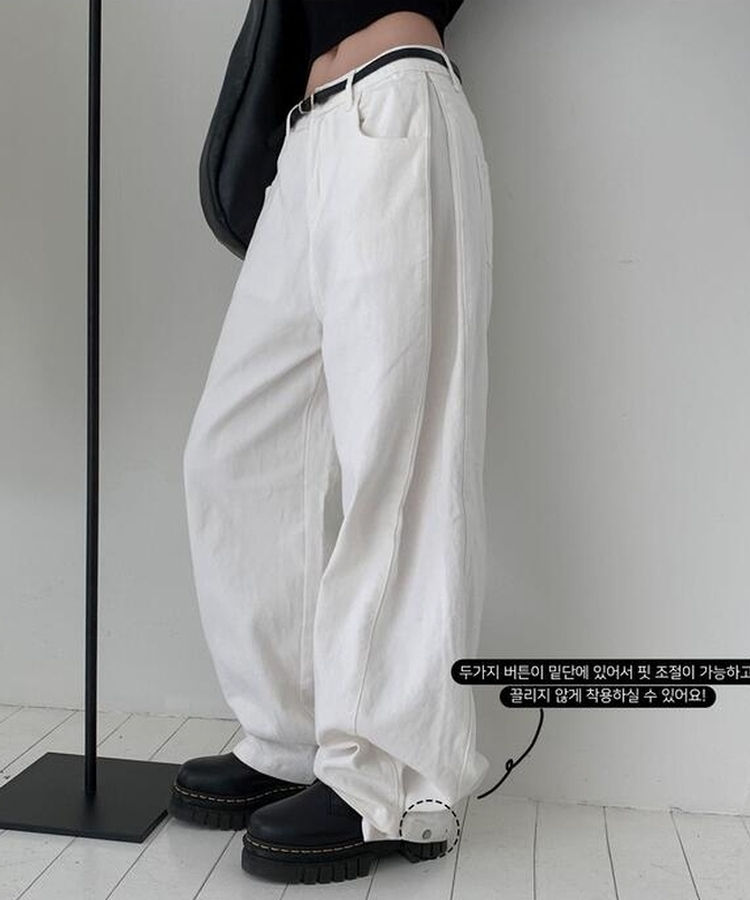 【丈別】3WAYコットンサイドスナップパンツ WHITE