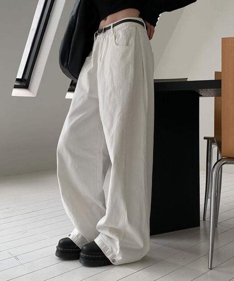 【丈別】3WAYコットンサイドスナップパンツ WHITE