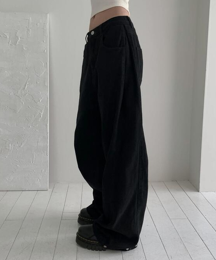【丈別】3WAYコットンサイドスナップパンツ BLACK