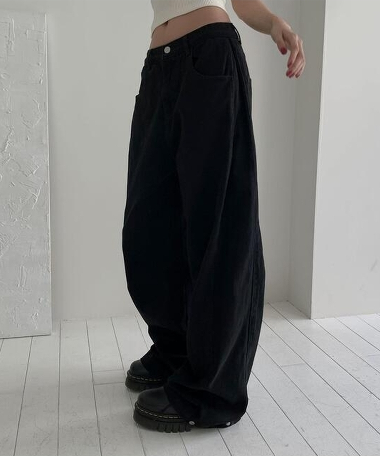 【丈別】3WAYコットンサイドスナップパンツ BLACK