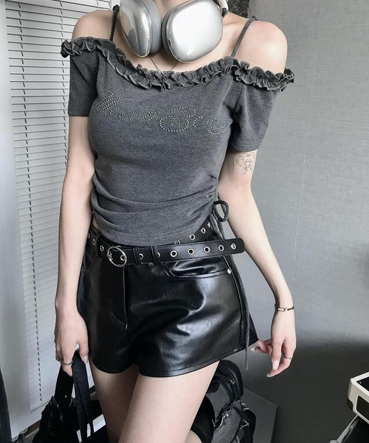 ショートパンツ リベットローショートパンツ BLACK