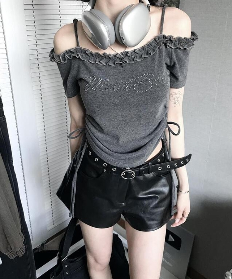 ショートパンツ リベットローショートパンツ BLACK