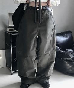 デニム フォワードリベットカットパンツ CHARCOAL