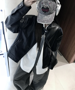 デニム フォワードリベットカットパンツ BLACK