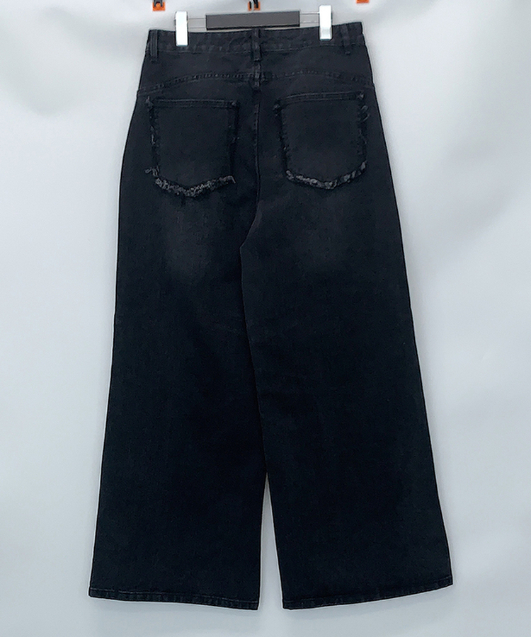 スリットデニムワイドパンツ