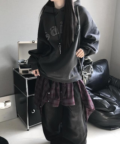 シャツ ポケットボタンチェックシャツ BURGUNDY