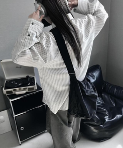 シャツ ストライプポケットシャツ WHITE