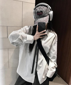 シャツ ストライプポケットシャツ WHITE