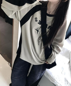 長袖Tシャツ バイカラーワッフルTシャツ BEIGE
