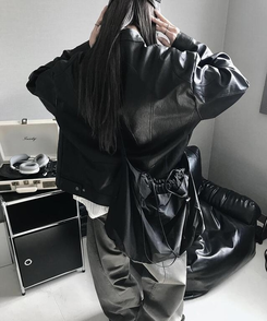 ジャケット レザージップアップジャケット BLACK
