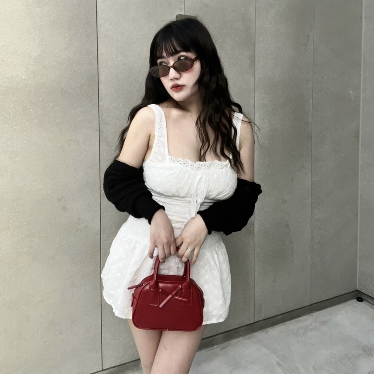 발레코어 리본 백 레드