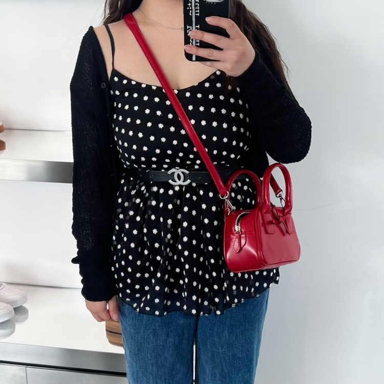 발레코어 리본 백 레드