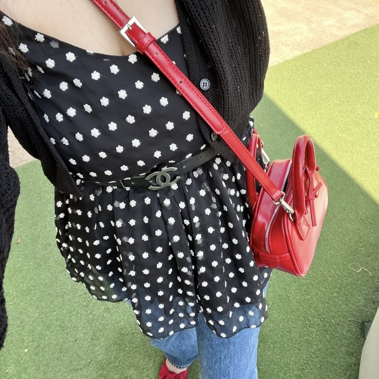 발레코어 리본 백 레드