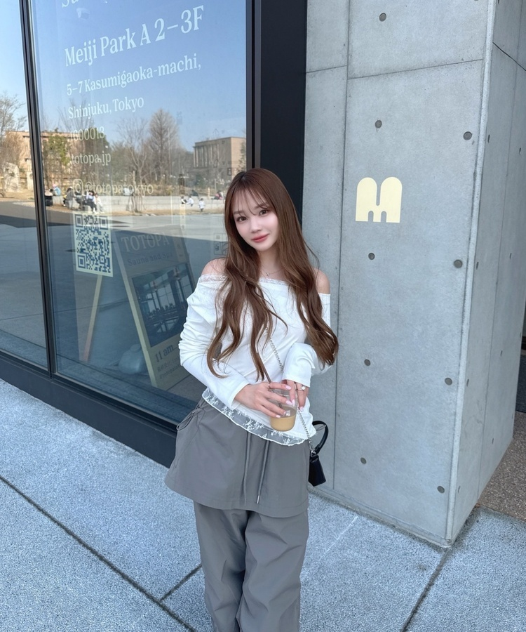 Sankuanz 24aw スカートレイヤード パンツ レイヤードスリットスカパン