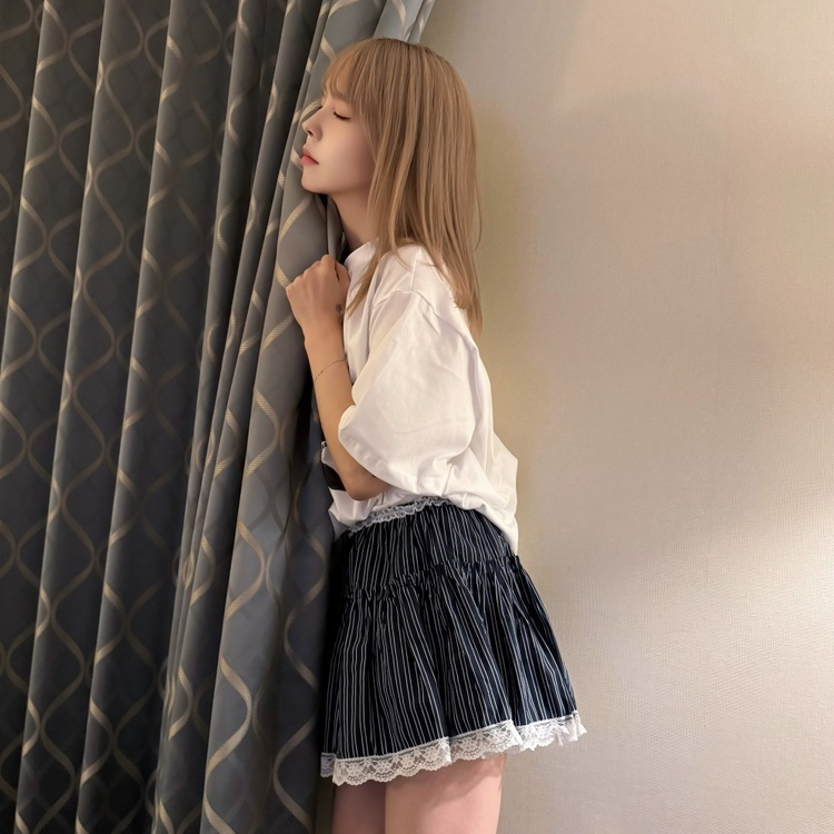 스트라이프밴딩스커트 네이비