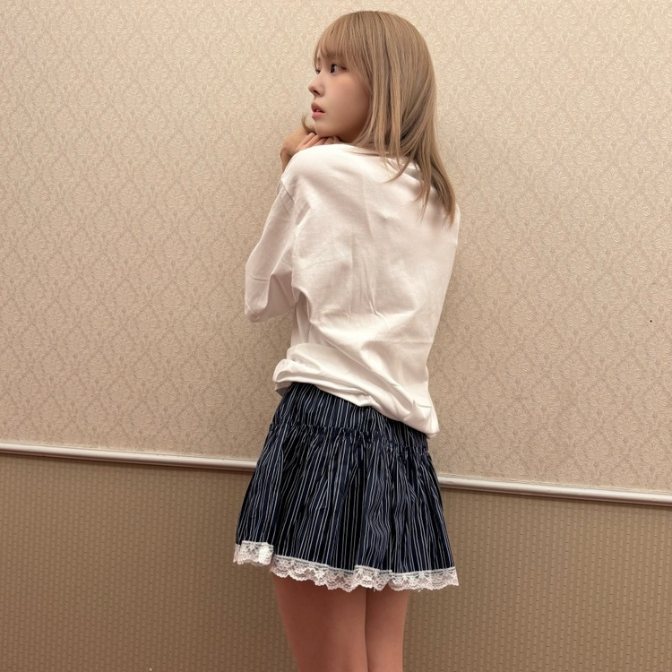 스트라이프밴딩스커트 네이비