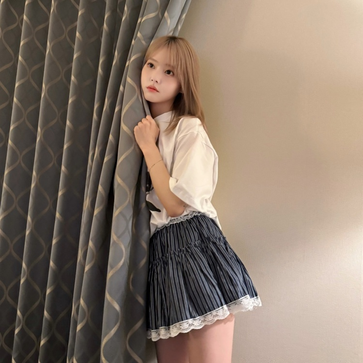 스트라이프밴딩스커트 네이비