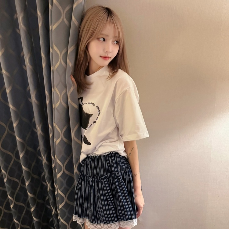 스트라이프밴딩스커트 네이비