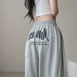 ピンタックワイドトレーニングパンツ GREY