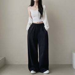 ピンタックワイドトレーニングパンツ NAVY