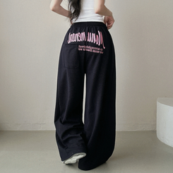 ピンタックワイドトレーニングパンツ NAVY