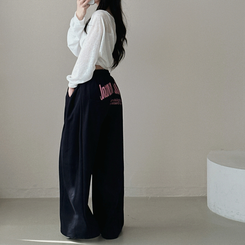 ピンタックワイドトレーニングパンツ NAVY