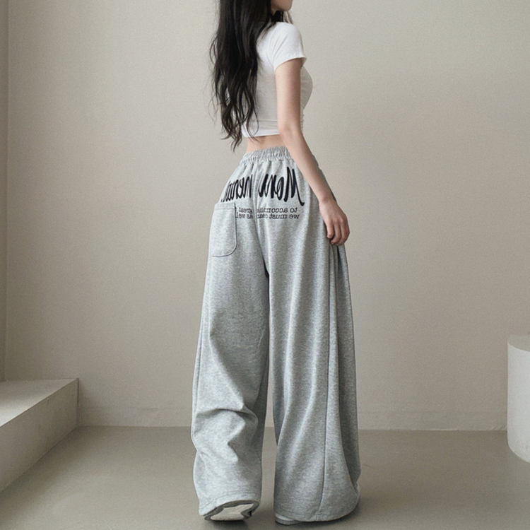 ピンタックワイドトレーニングパンツ GREY