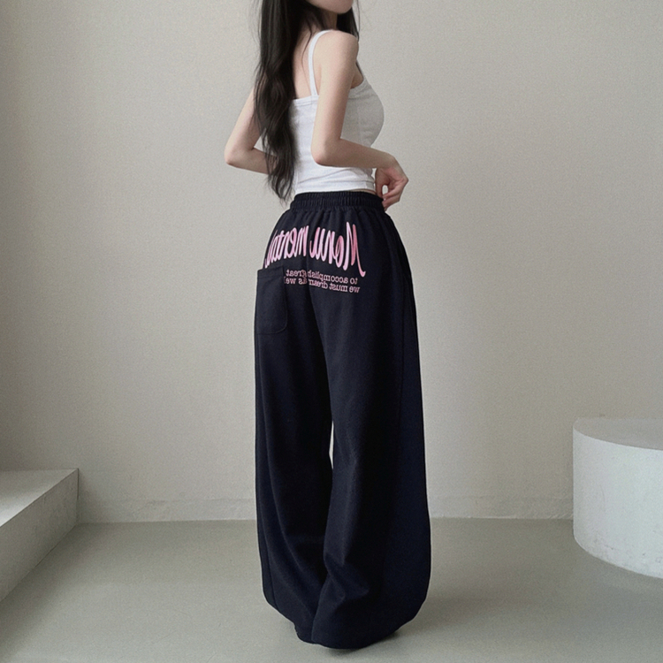 ピンタックワイドトレーニングパンツ NAVY