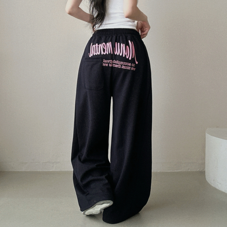 ピンタックワイドトレーニングパンツ NAVY