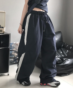 ラインストリングバンディングパンツ NAVY